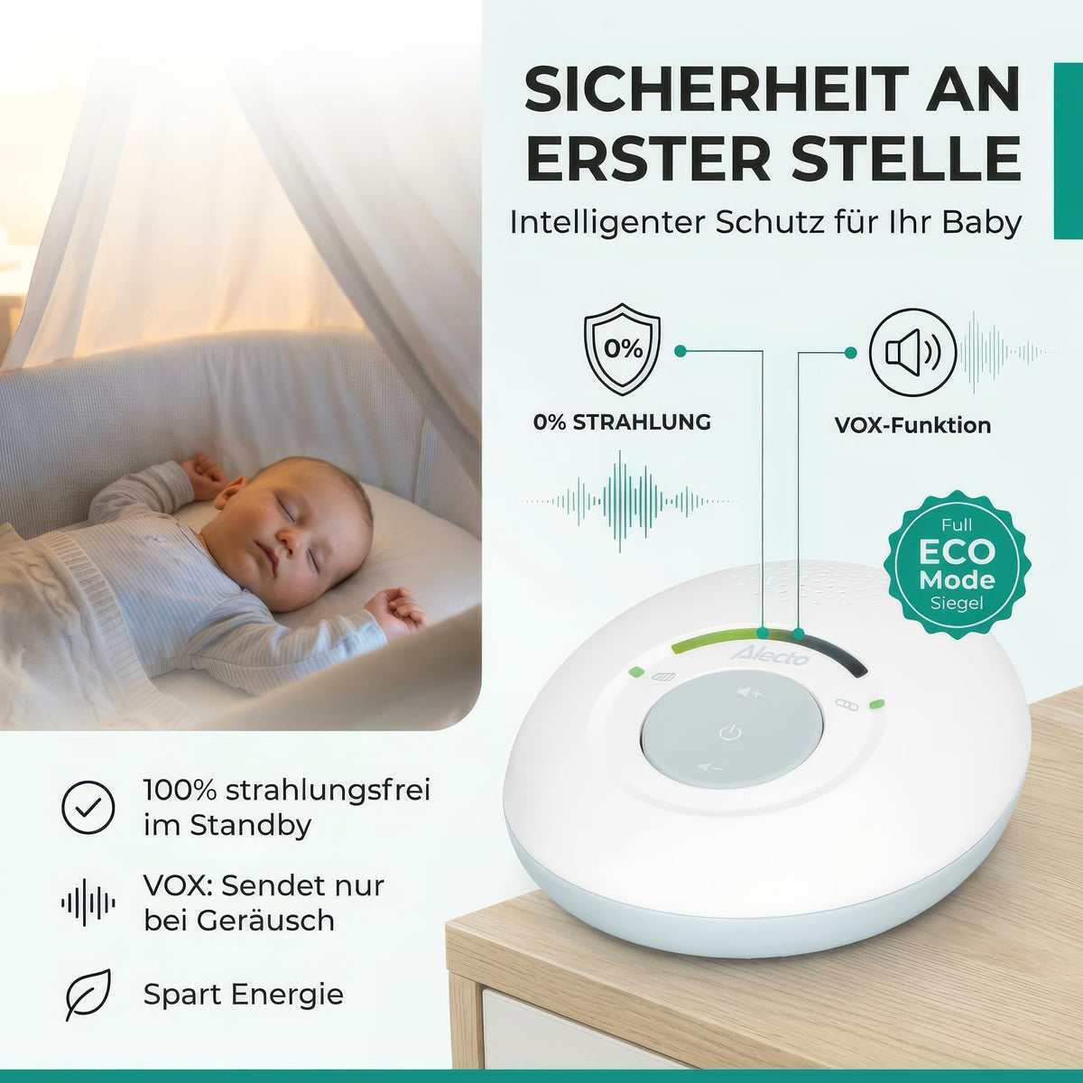 Alecto DBX110 beebimonitor DECT, valge