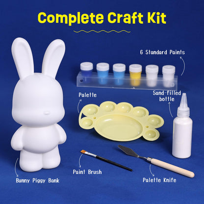DIY bunny-shaped cash register craft kit for kids, paintable in "Galaxy" style