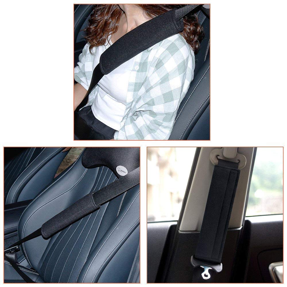URAQT seat belt padding cushions, 2 pcs, black