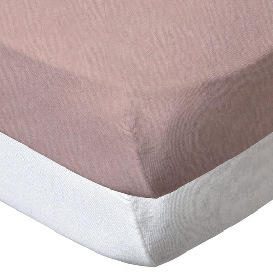 Babycalin kummiga voodilina, valge/roosa, 70 x 140 cm, 2 tk