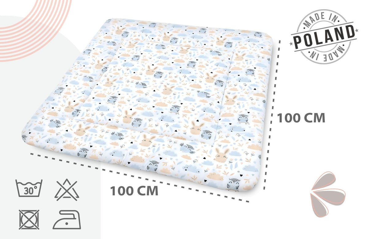Totsy Baby kokkupandav mängumatt 100 × 100 cm – Owls (sinine / roosa)