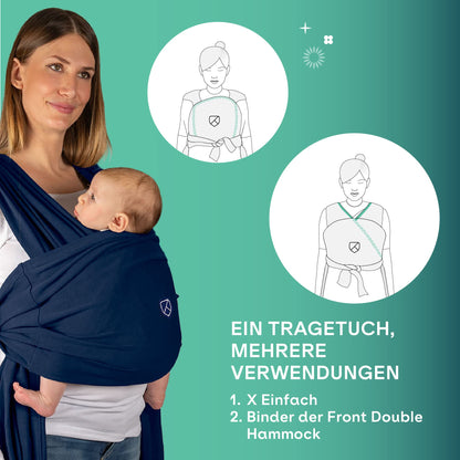 KOALA BABYCARE elastiline beebikandelina Koala Cuddle Band 2.0, sinine, kuni 15 kg