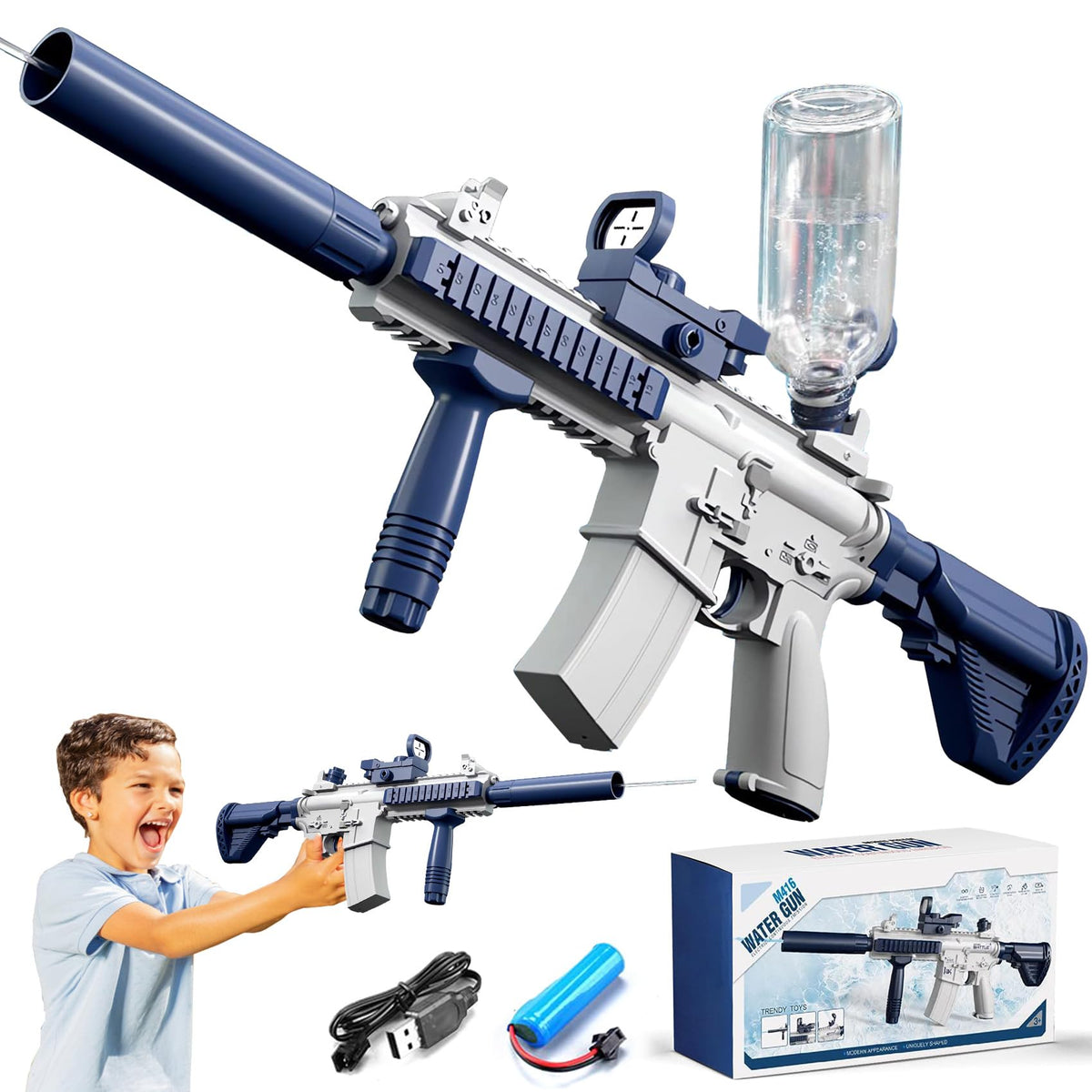 Elektric water gun for adults and children, model kmj112, 10 m shooting range