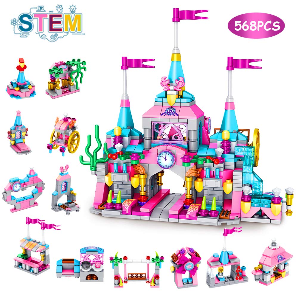 VATOS 568-piece princess castle building block set, 25 models, for children aged 6–12 years