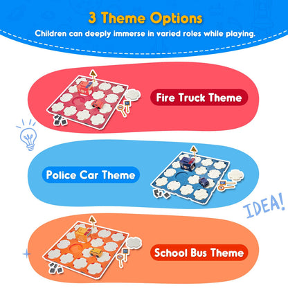 SGILE 16-piece STEM tea construction puzzle game with police car