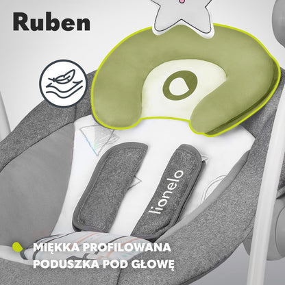Lionelo Ruben electric baby rocker, up to 9 kg, grey-turquoise