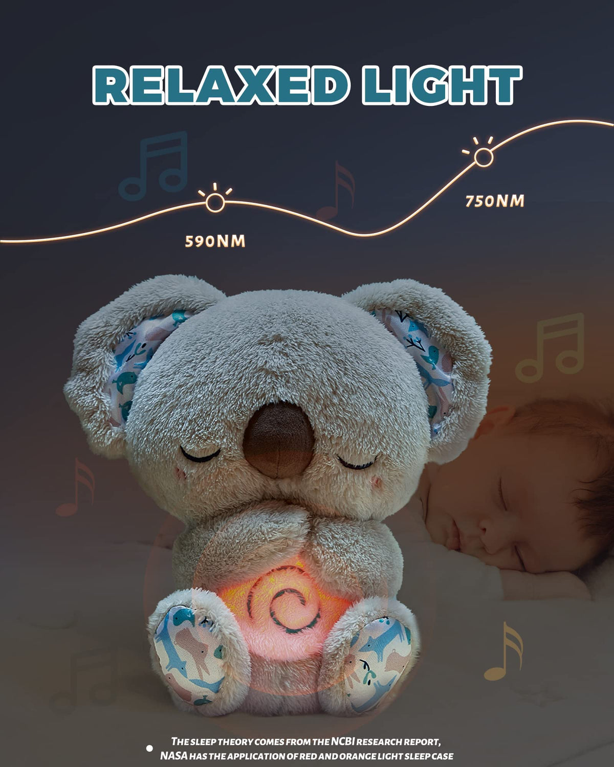 Auby baby cuddle koala with lullabies and white noise