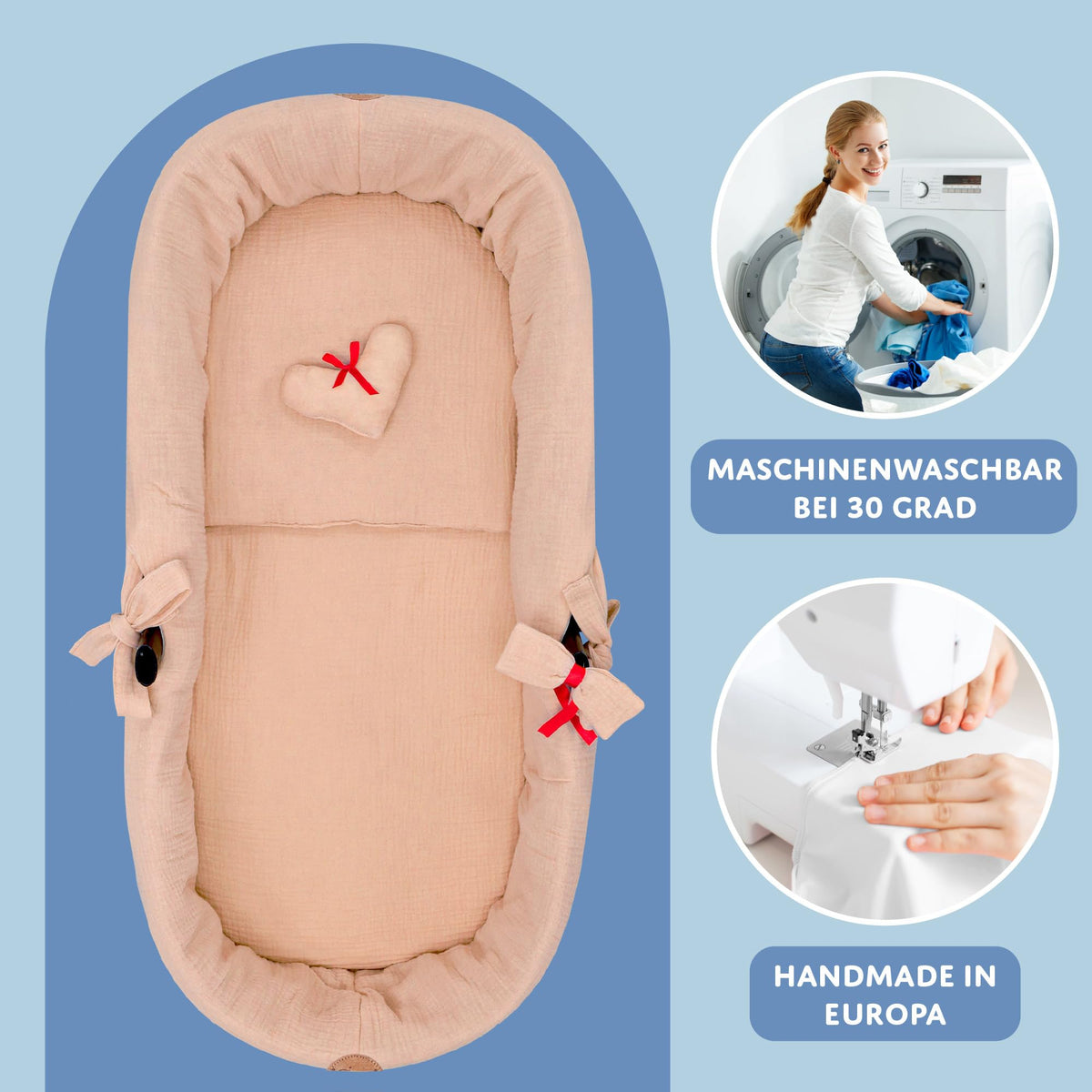 Totsy Baby musliinkangast vankrikomplekt, 3-osaline, karamellipruun