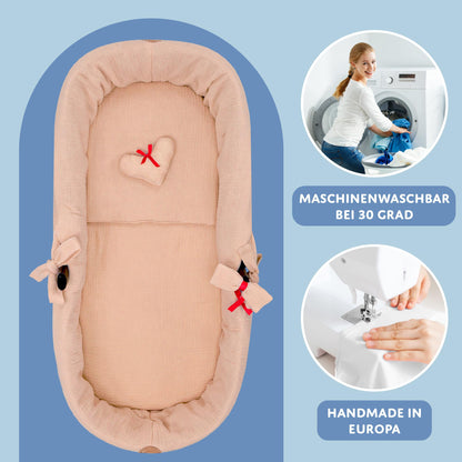 Totsy Baby musliinkangast vankrikomplekt, 3-osaline, karamellipruun