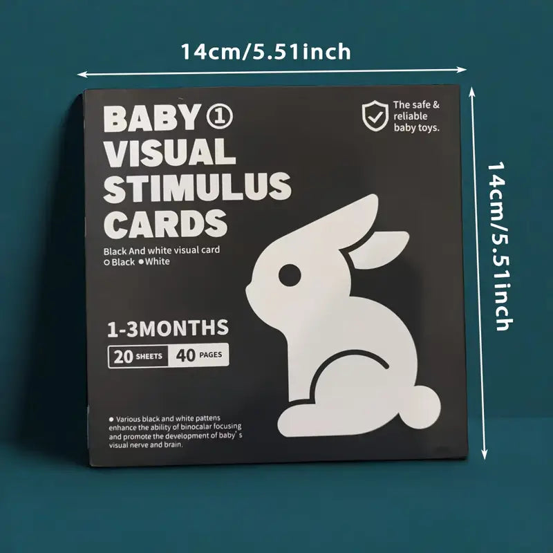 Must black and white visual stimulation cards for babies, 20 pcs (0–3 months)