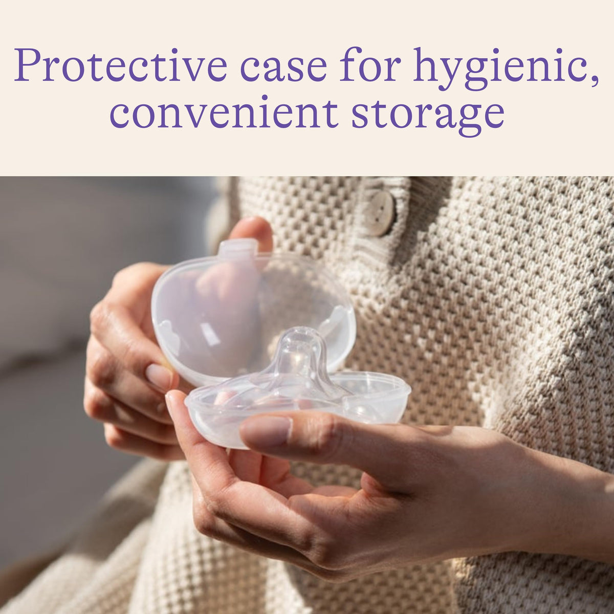 Lansinoh contact nipple shields with case, 24 mm, transparent
