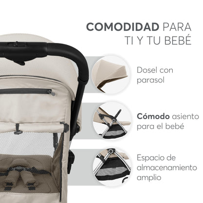 KikkaBoo EDEN lightweight stroller with automatic folding, beige, up to 22 kg