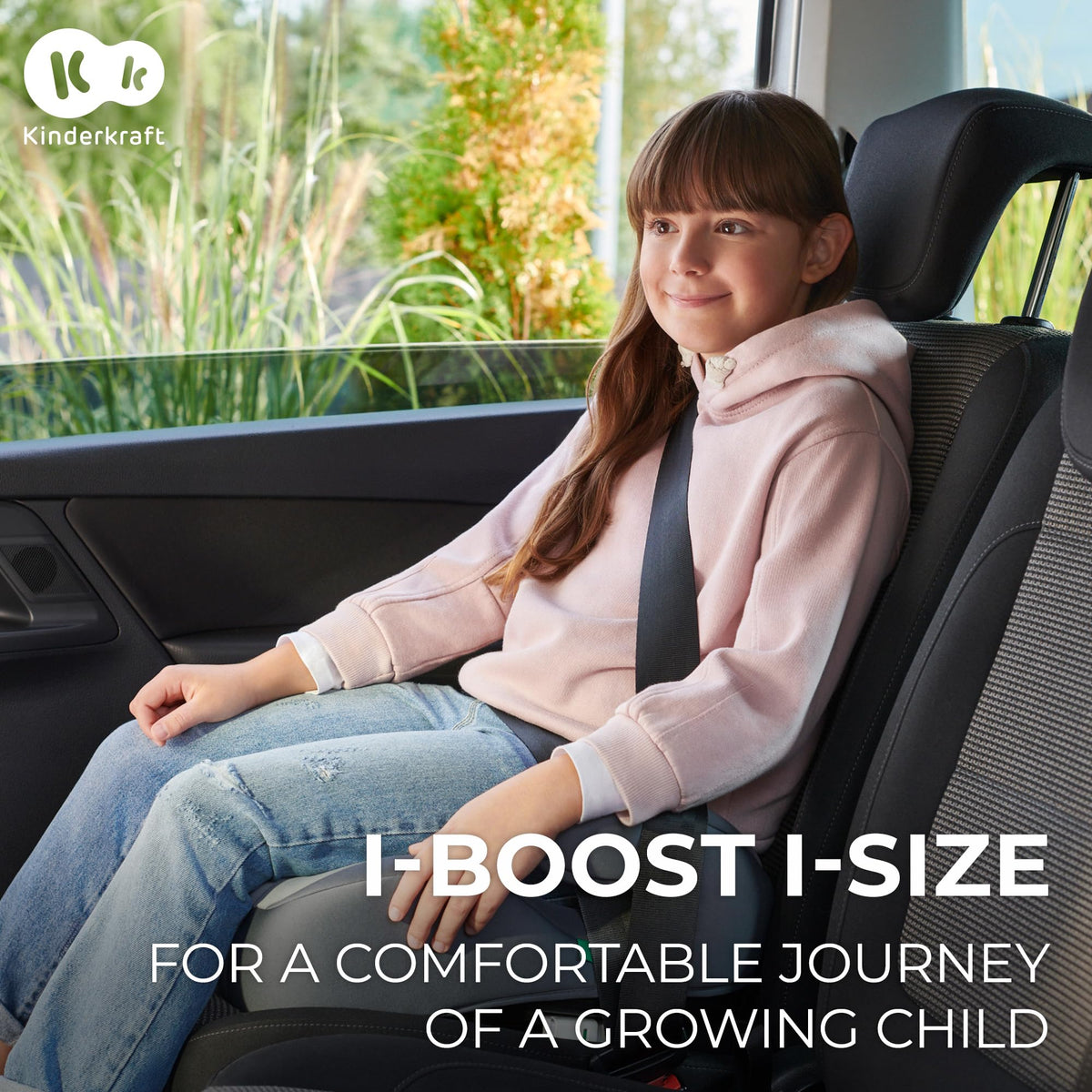 Kinderkraft I-Boost turvaiste, i-Size 135–150 cm, roosa