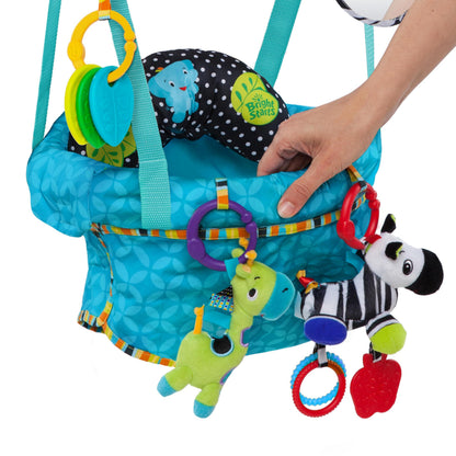 Bright Starts Bounce 'n Spring Deluxe door bouncer for baby, with toys