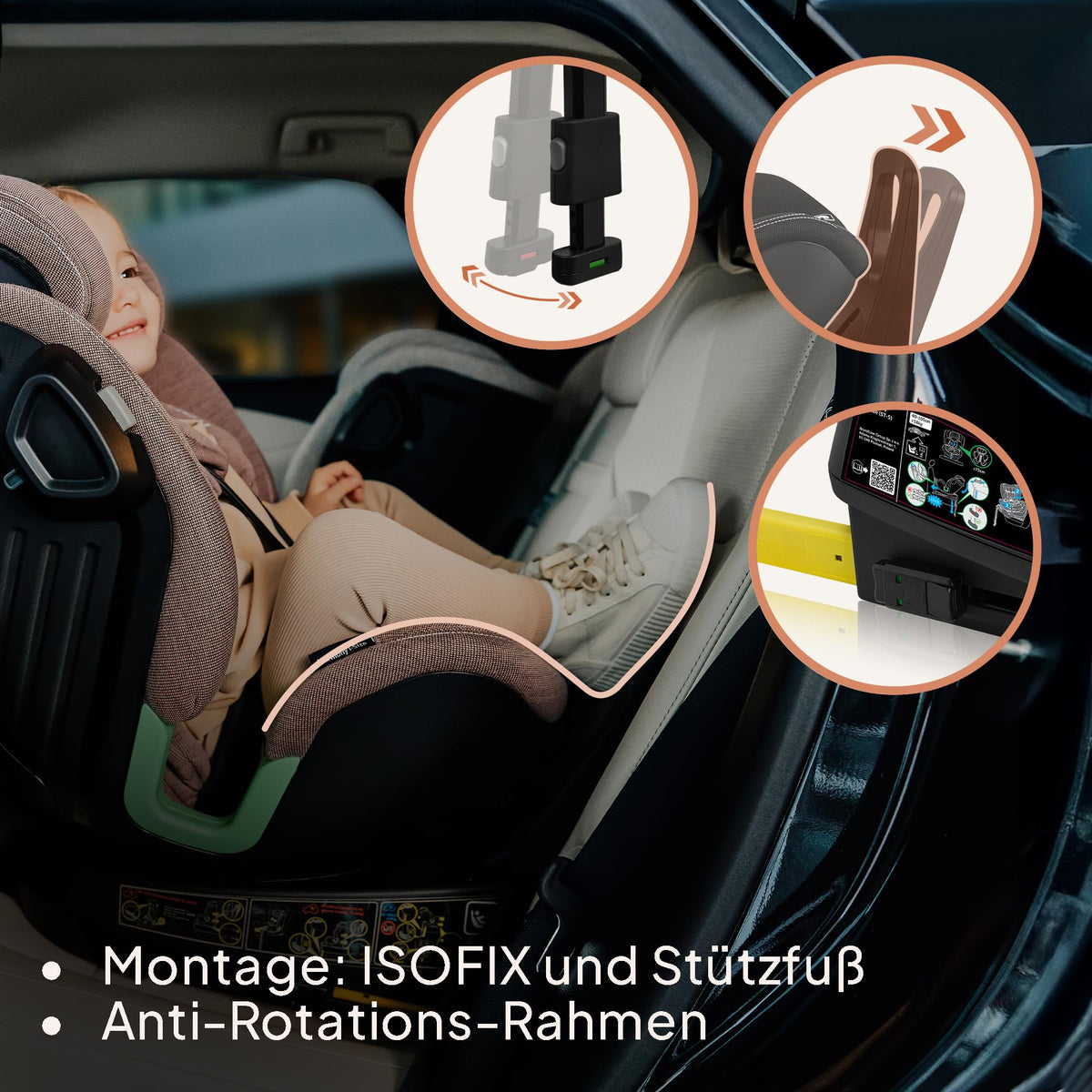 Lionelo HARMONY I-SIZE turvatool 360° pöörlev, roosa, 40-150 cm
