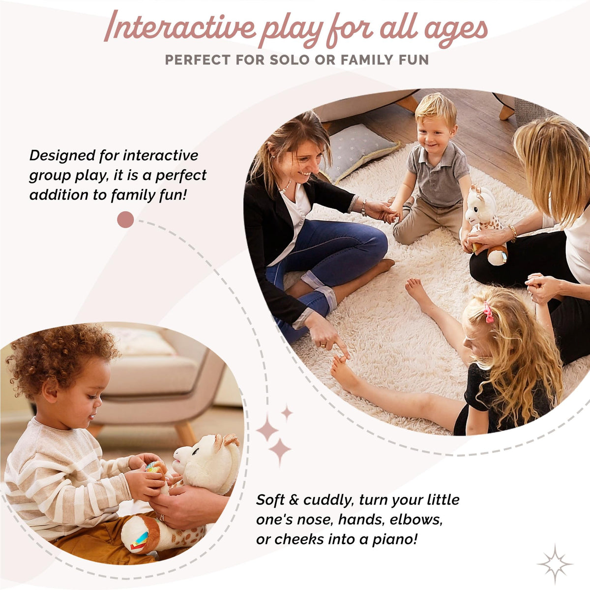 Sophie la girafe interaktiivne muusikaline plüüs, „Touch and Play Music”, 3+ kuud