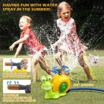 ROUSKY 2-in-1 kids water play and baseball set with caterpillar sprinkler
