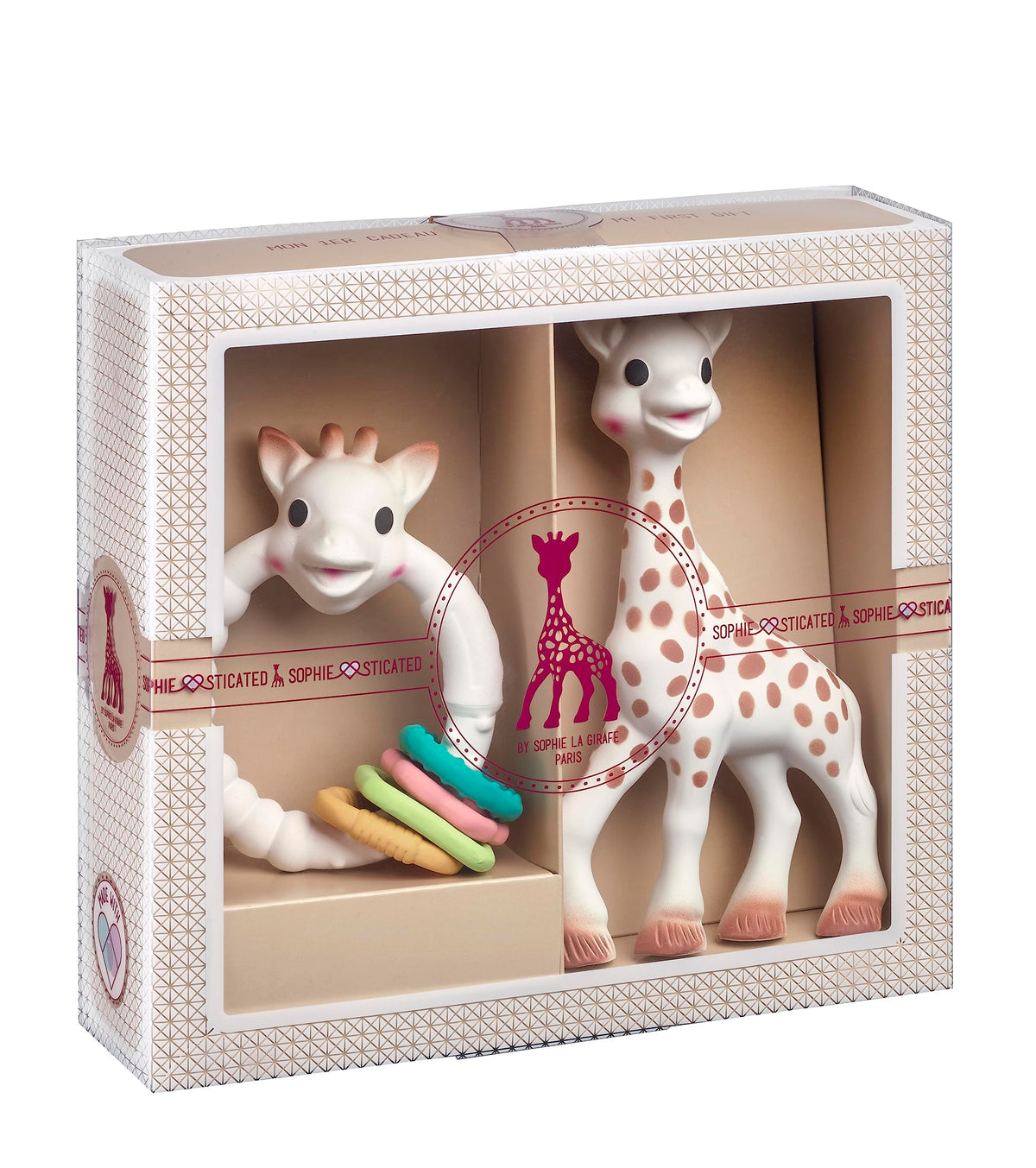 Sophie la girafe Sophiesticated gift set – Colo’rings teething ring and rattle