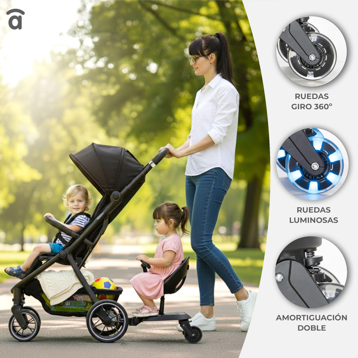 Asalvo Go Seat 2-in-1 universaalne istmega seisulaud, must, 2-5 a, kuni 20 kg