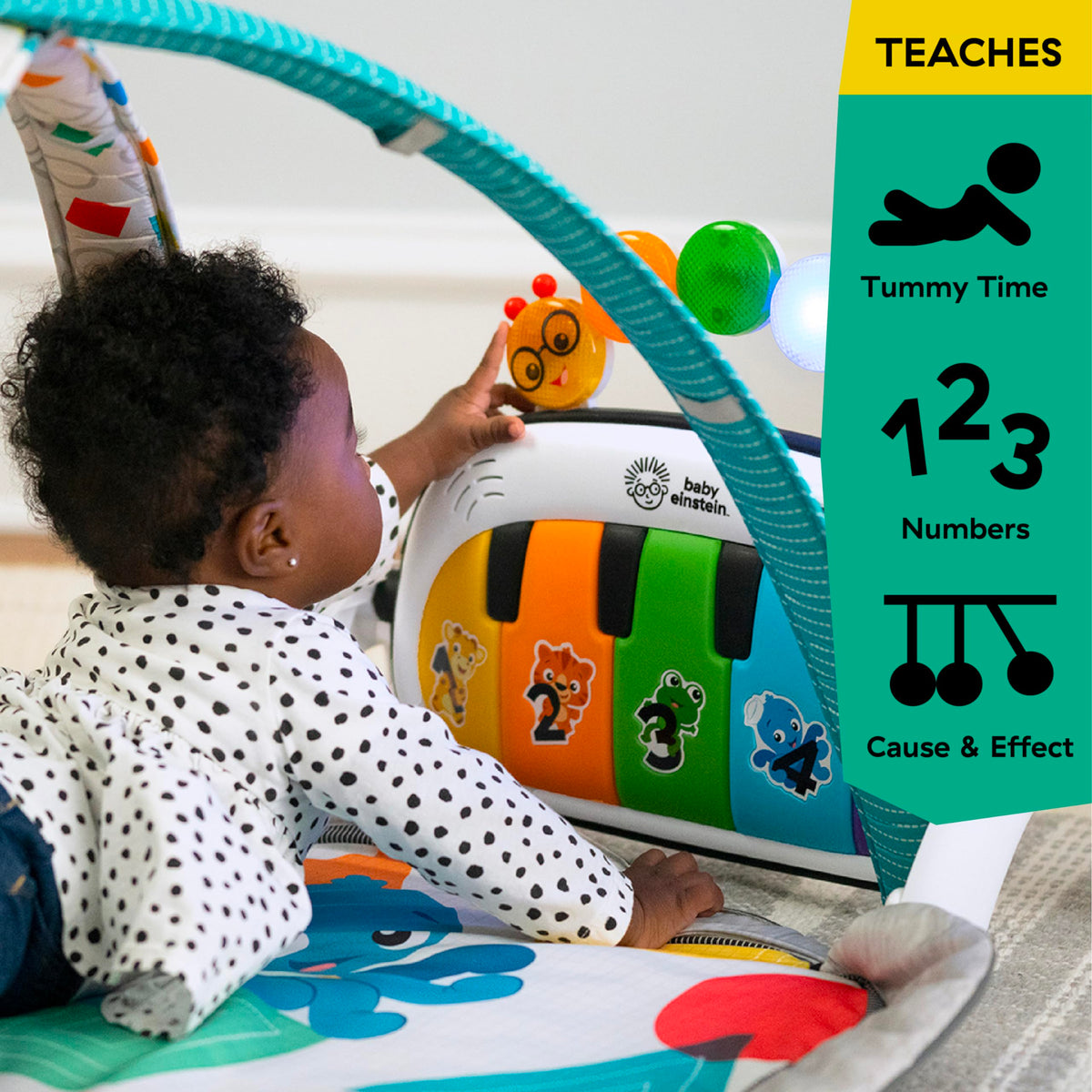 Baby Einstein 4-in-1 Kickin’ Tunes musical activity mat and play center with piano