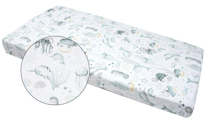 Medi Partners crib sheet, 60 × 120 cm, 100% cotton, Ocean