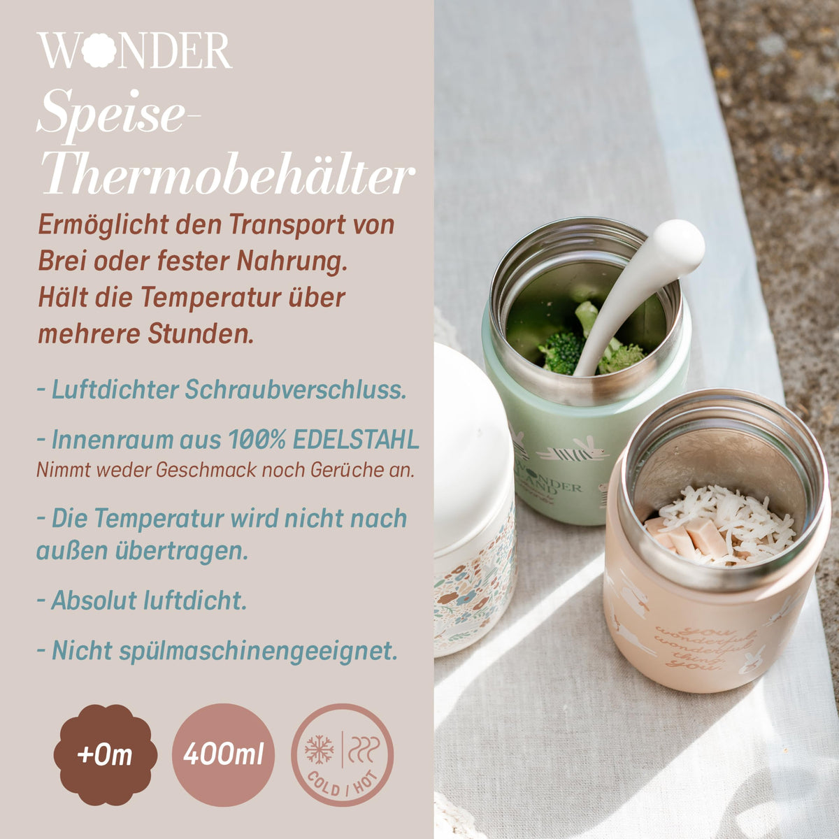 SUAVINEX Wonderland toidutermos beebitoidule 400 ml, roosa (Rose)