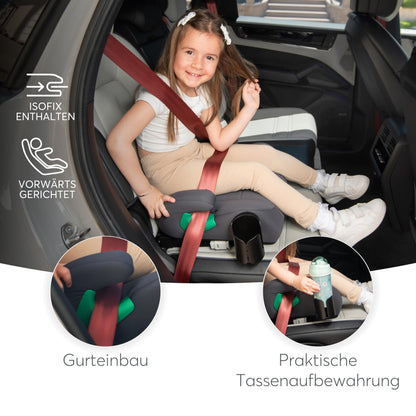 KikkaBoo i-POP i-Size turvatooli istmekõrgendus ISOFIX-iga 125–150 cm (22–36 kg), must