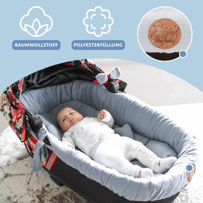 Totsy Baby muslin fabric stroller basket liner (3-piece set), gray