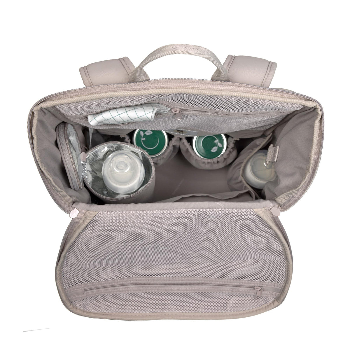LÄSSIG beebitarvete seljakott Slender Up Backpack, taupe, mähkimisaluse ja pudelihoidjaga