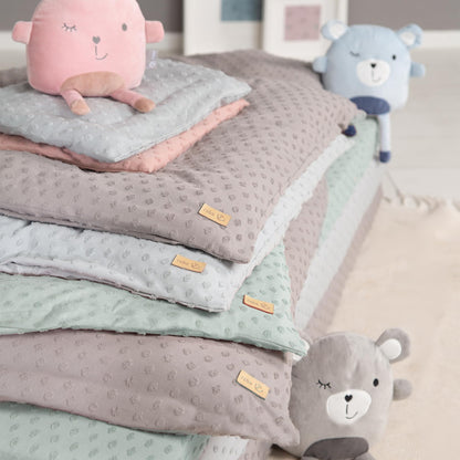 roba Lil Planet organic cotton baby bedding set 2-piece (quilt 100×135 cm + pillow 40×60 cm), GOTS-certified, cool green