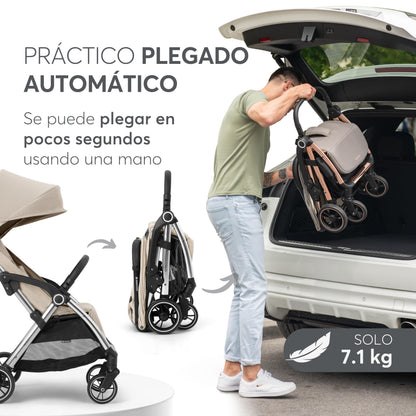 KikkaBoo EDEN lightweight stroller with automatic folding, beige, up to 22 kg