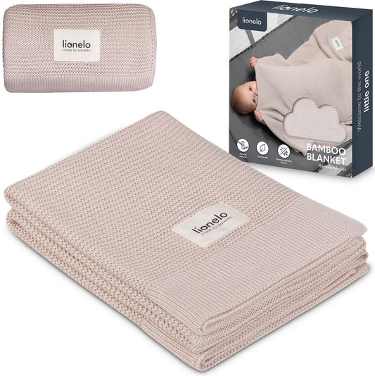 Lionelo bamboo baby blanket 100×75 cm, 100% cotton, antibacterial and hypoallergenic, beige