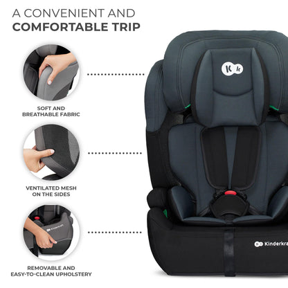 Kinderkraft Comfort UP i-Size car seat 76–150 cm, 15 months–12 years, black