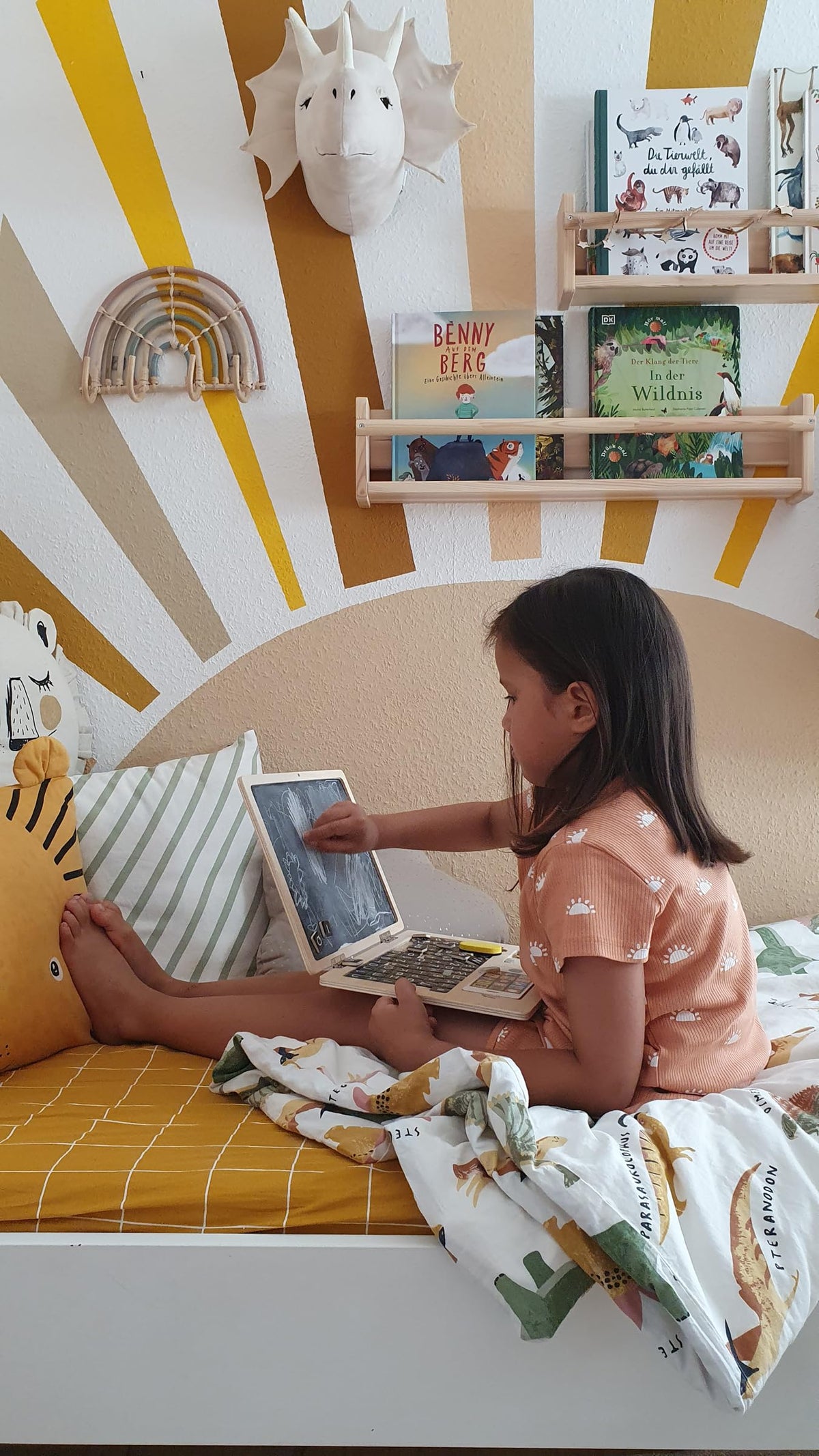 Small Foot wooden play laptop with magnetic and chalkboard