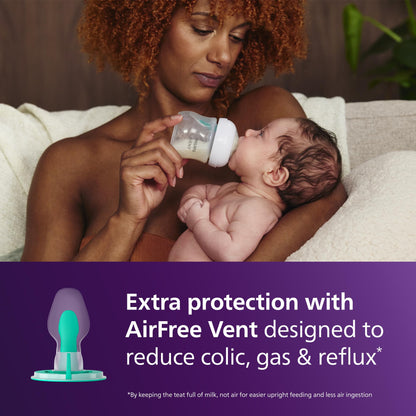 Philips Avent Natural Response baby bottles with AirFree vent, 2 × 125 ml, for newborns
