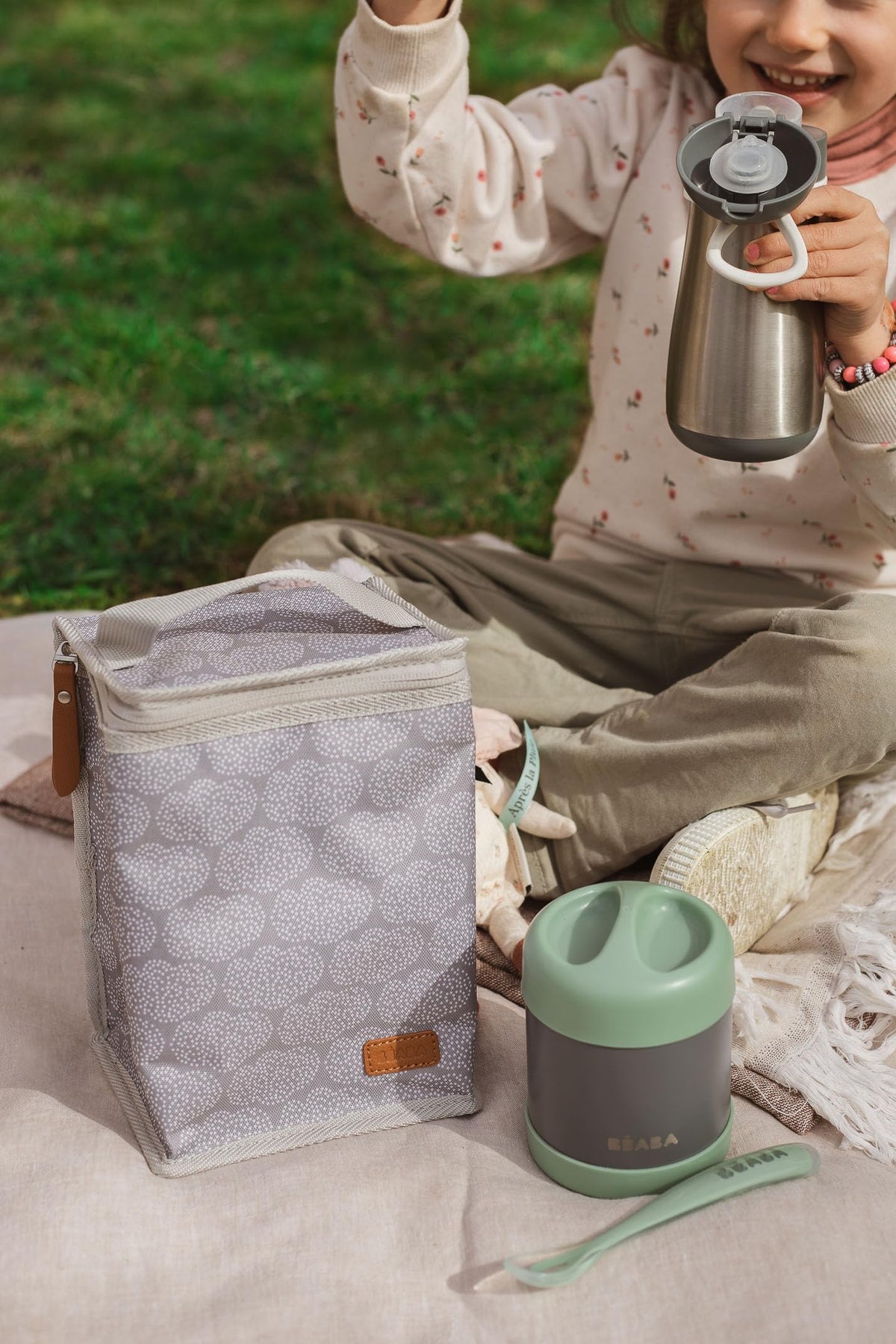 Béaba termospurk beebitoidule, roostevabast terasest, 300 ml, Mineral Grey/Sage Green