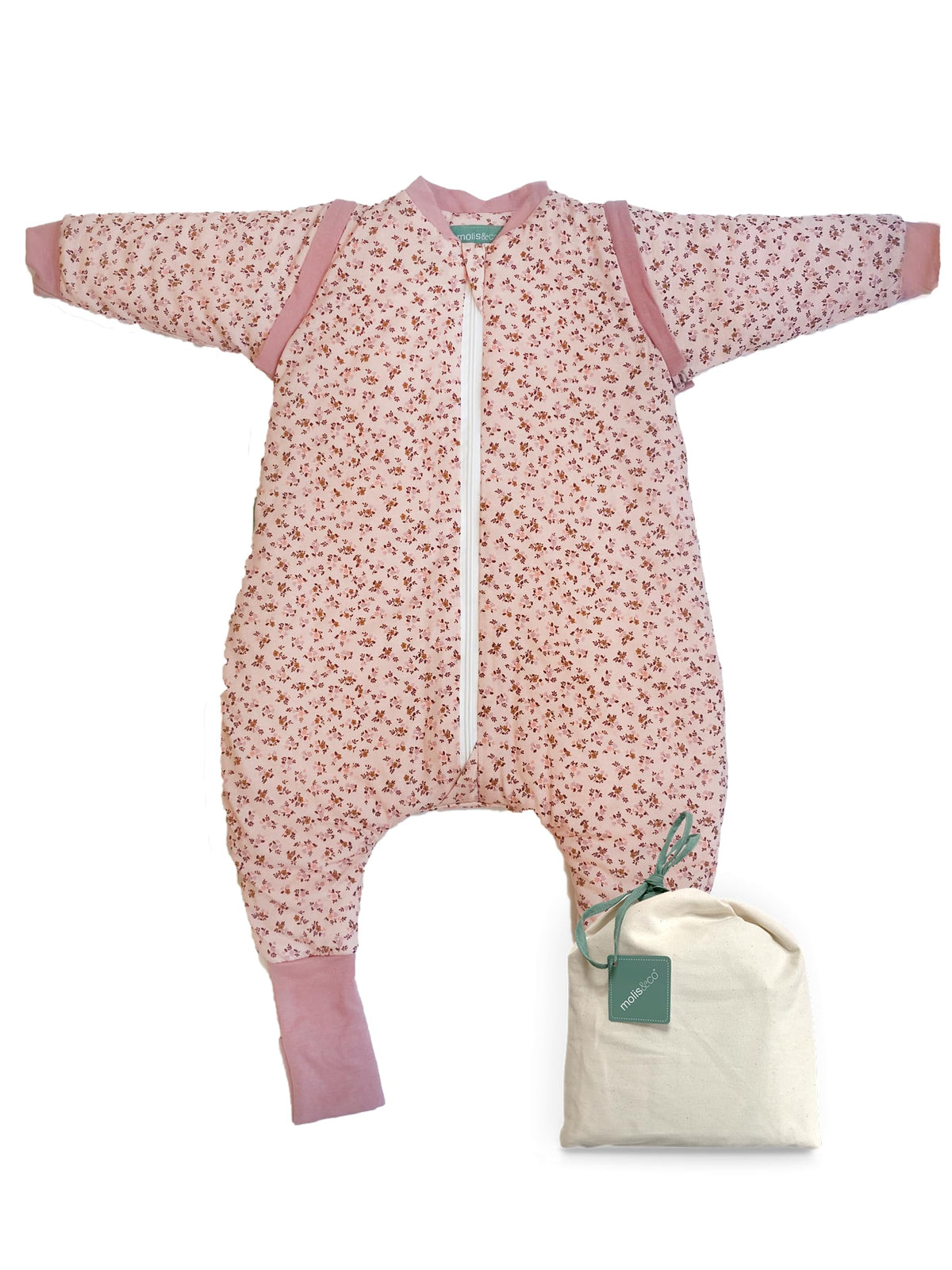 Molis & Co magamiskott jalgadega, TOG 2.5, eemaldatavate varrukatega, 90 cm (3 a), Misty Rose