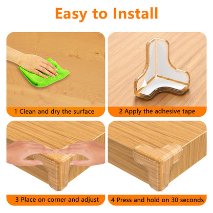 E-PROUSE transparent corner protectors, 12 pcs, pre-adhesive and strong adhesion