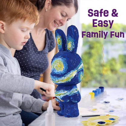 DIY bunny-shaped cash register craft kit for kids, paintable in "Galaxy" style