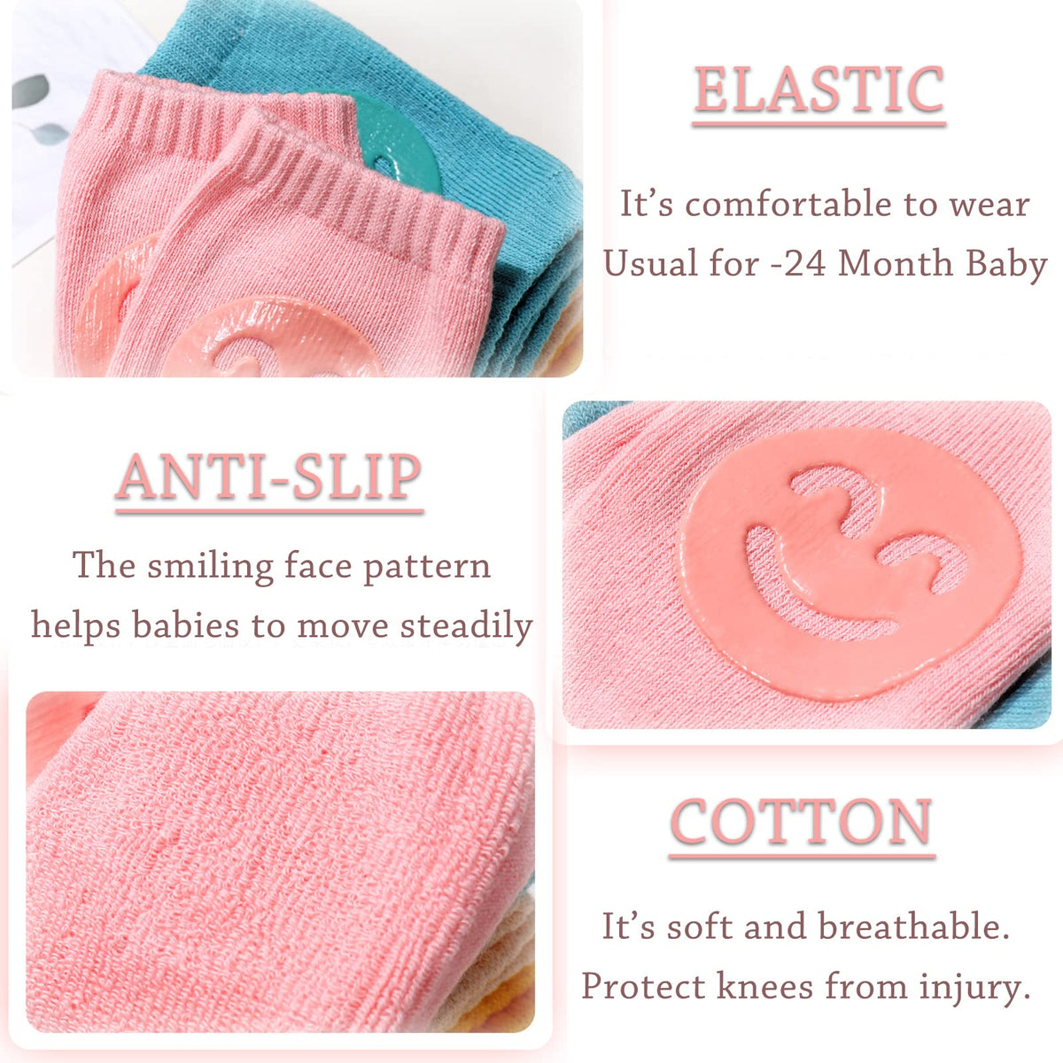 Little World non-slip knee pads for babies, beige