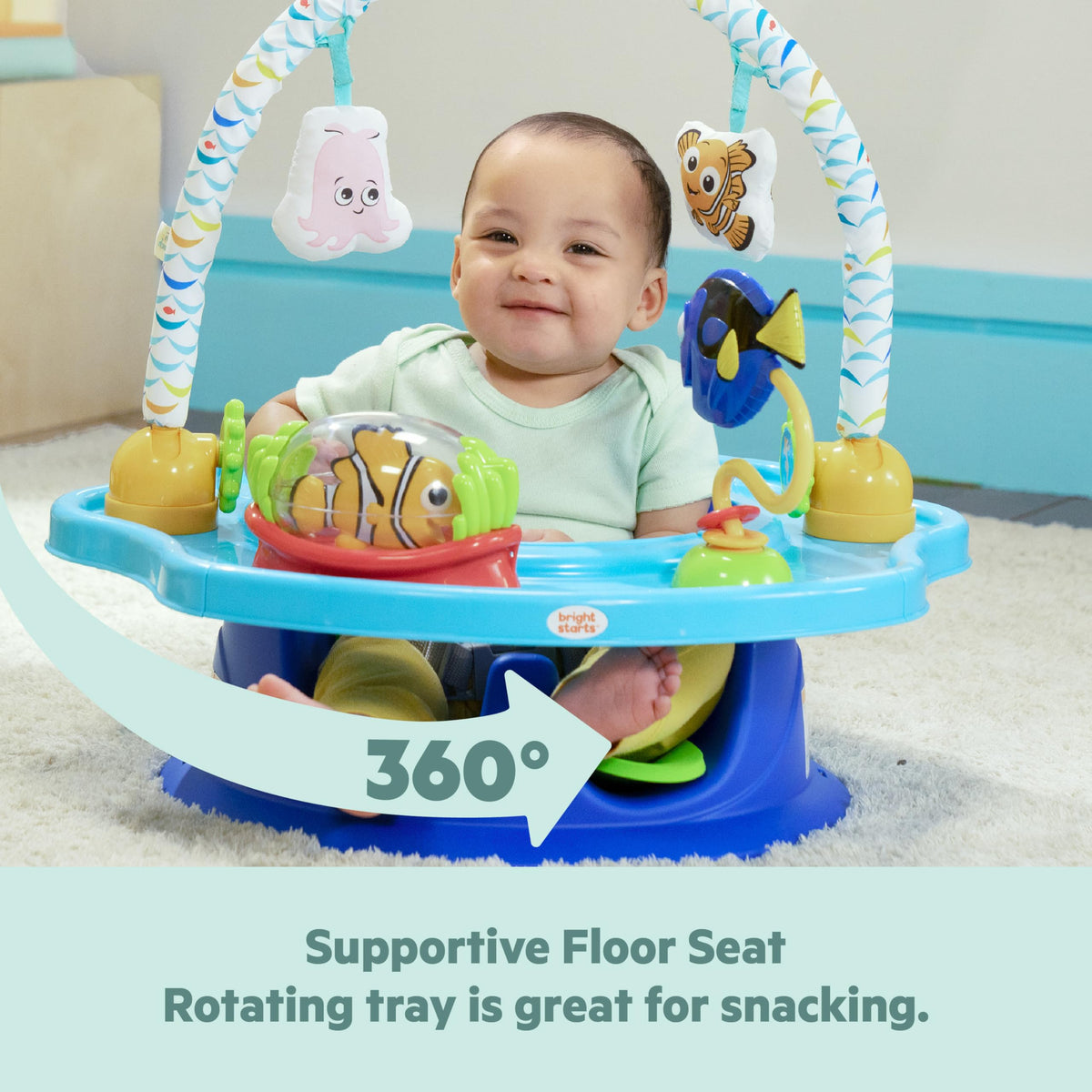 Bright Starts Disney Baby Finding Nemo 3-ühes SuperSeat iste beebile, sinine