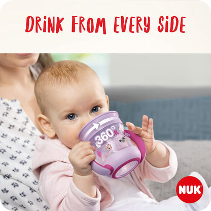 NUK Mini Magic Cup 360° joogitass silikoonist, 160 ml – roosa, helendav