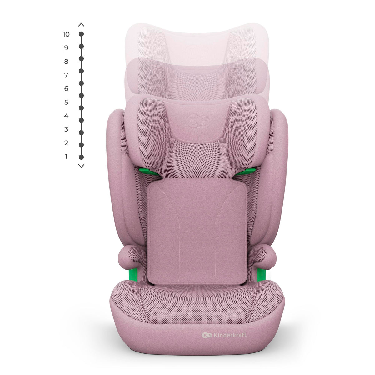 Kinderkraft JUNIOR FIX 2 PRO turvatool 100–150 cm, roosa, ISOFIX ja turvavööga kinnitatav