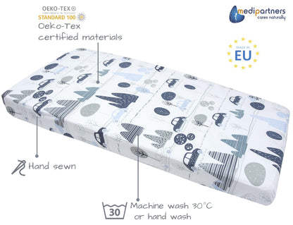 Medi Partners 3-piece baby crib sheet set, 60 × 120 cm, 100% cotton