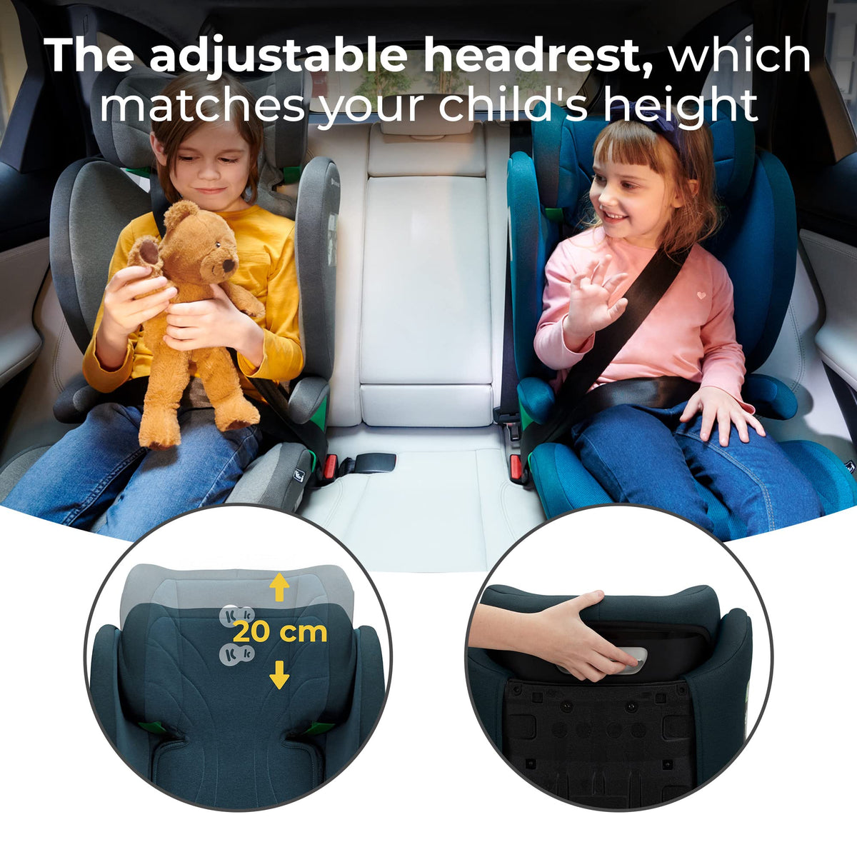 Kinderkraft JUNIORFIX2 turvatool 100–150 cm, ISOFIX, sinine
