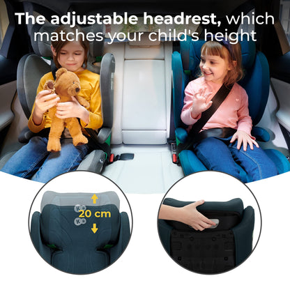Kinderkraft JUNIORFIX2 turvatool 100–150 cm, ISOFIX, sinine
