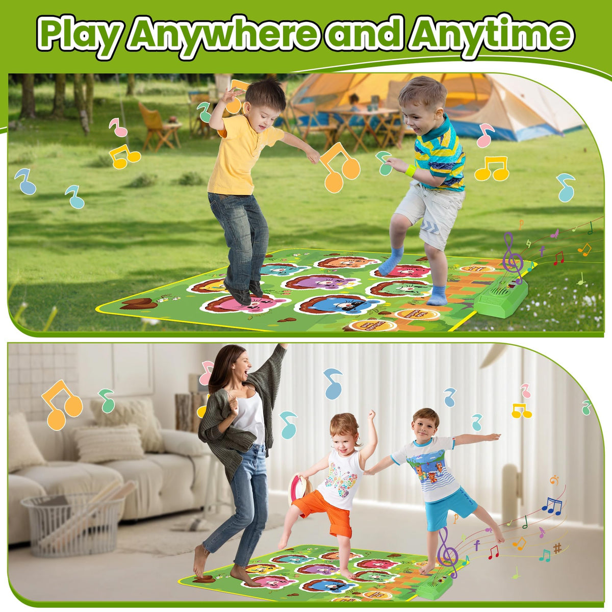 SKERITO 2-in-1 interactive mole game "Whack-a-mole" with sounds and lights, green