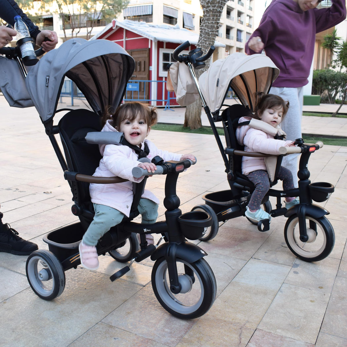 Twinly SAMI three-wheeled bike for children, swivel seat and foldable frame