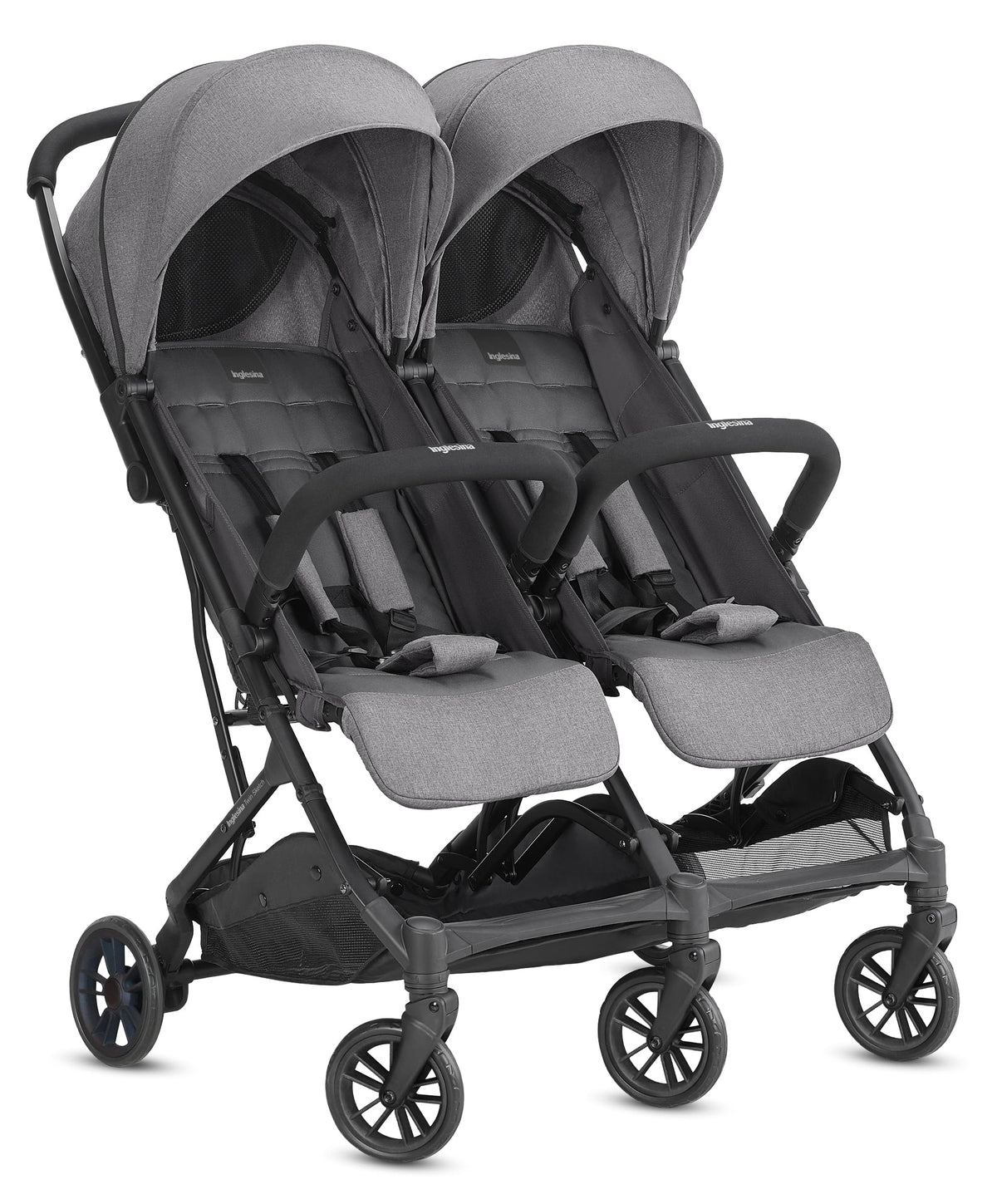 Inglesina Twin Sketch kahe lapse jalutuskäru, hall, ultrakerge ja kompaktne