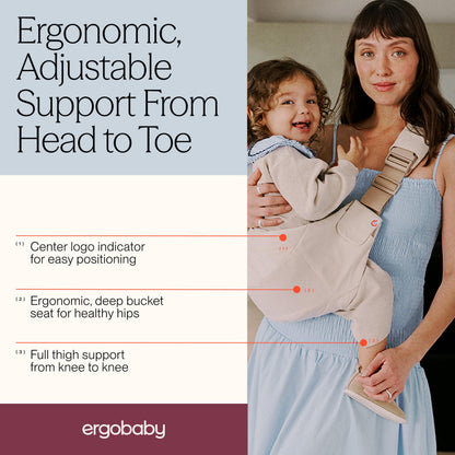 Ergobaby Upsie Sling puusa kandekott, Natural Beige, 6–48 kuud